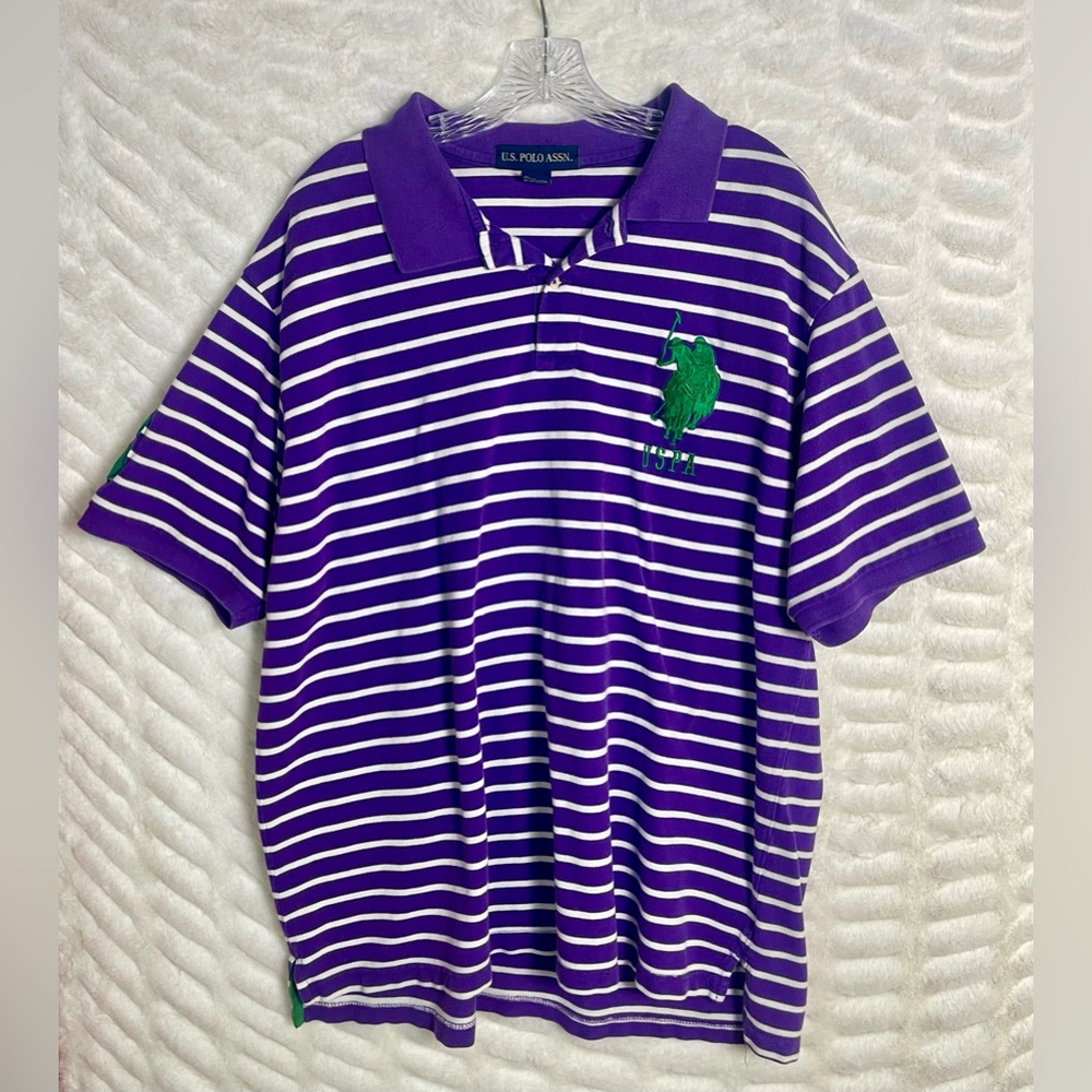 FAST‎ SHIP  2X US POLO ASSN Shirt Striped Jumbo Large Pony Logo